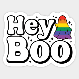 Hey Boo halloween ghost pride Sticker